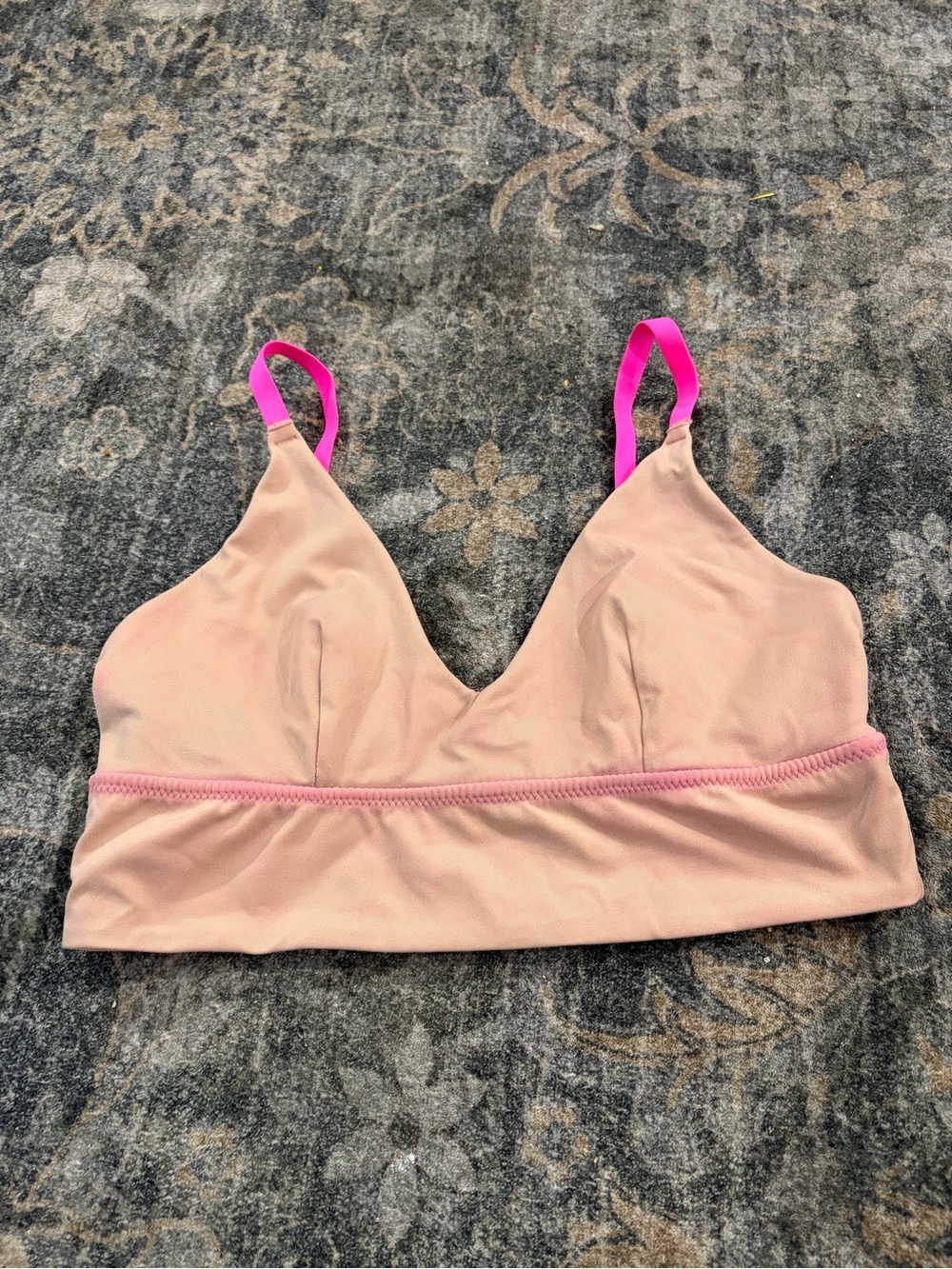 aerie Light Pink Bralette with Hot Pink Straps